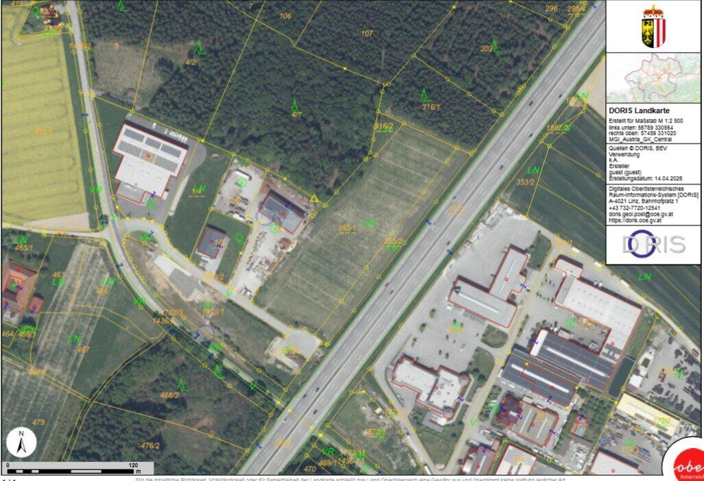 Gewerbegrundstück direkt an der A1 in 4621 Schnarrndorf - 18.957 m² Top-Lage zum Kauf! - Ansicht 3