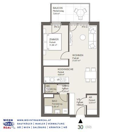 moderne 2-Zimmer-Wohnung mit großem Balkon - ERSTBEZUG