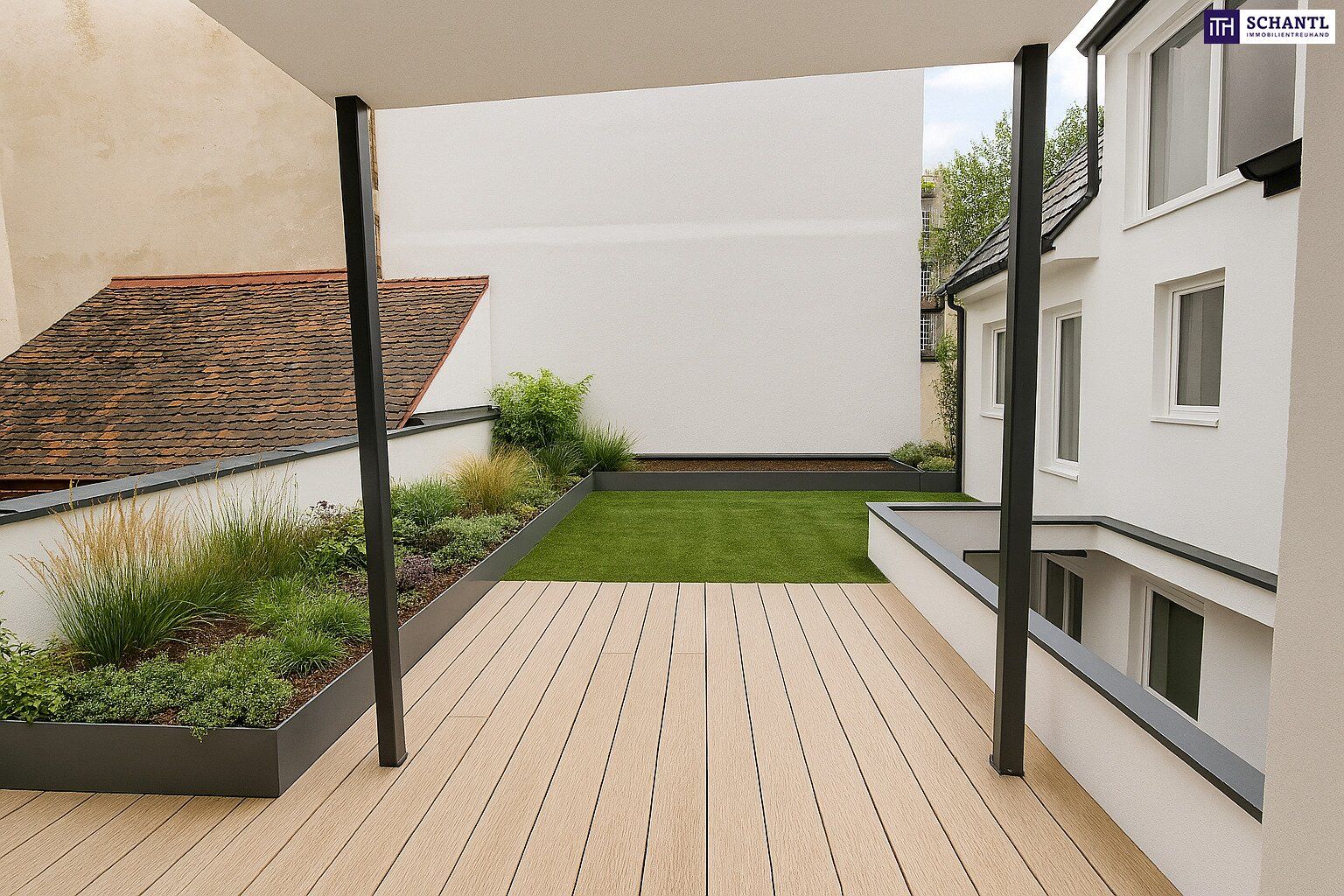 ***Altbau trifft Dachgarten - Stilvolle 3-Zimmer-Wohnung mit großer Terrasse - hochwertiger Sanierung + Klimaanlage & Luftwärmepumpe***