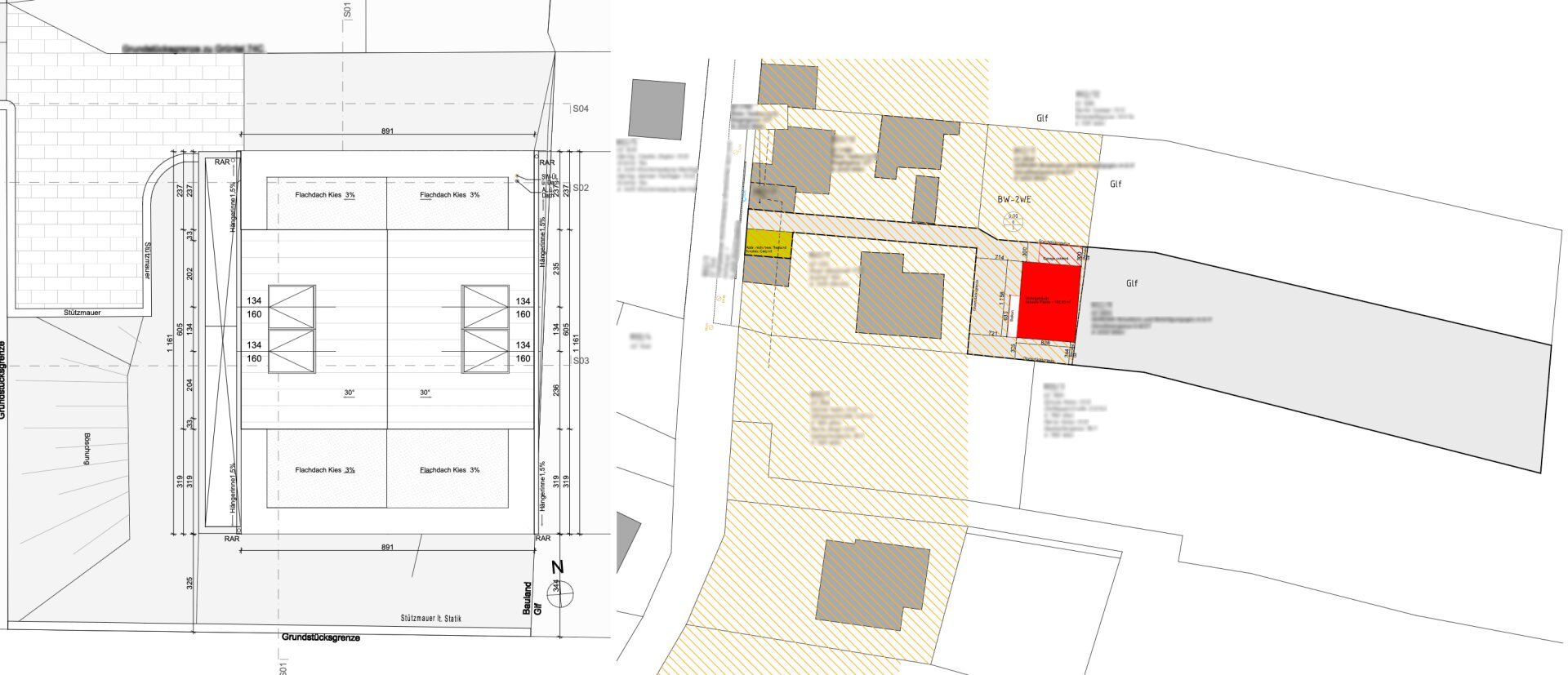 Großes Grundstück | 3 Bauplätze | Altbestand | Baubewilligte Pläne - Ansicht 4