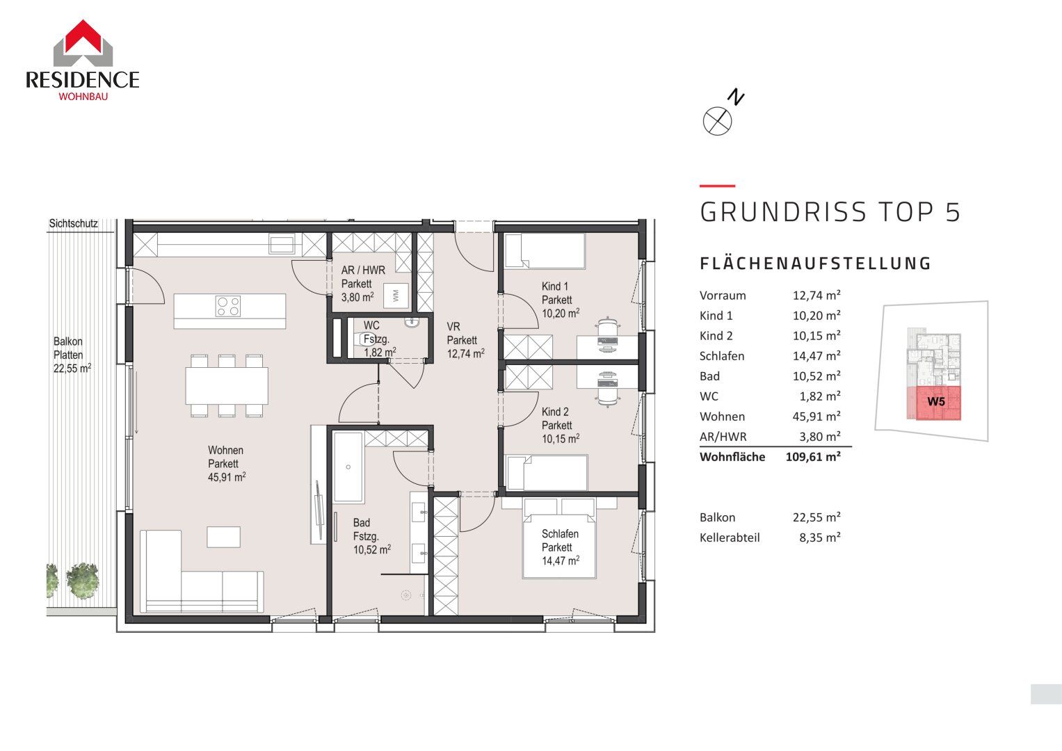 Exklusive 4-Zimmerwohnung mit Balkon in Parsch - Erstbezug! - Ansicht 3