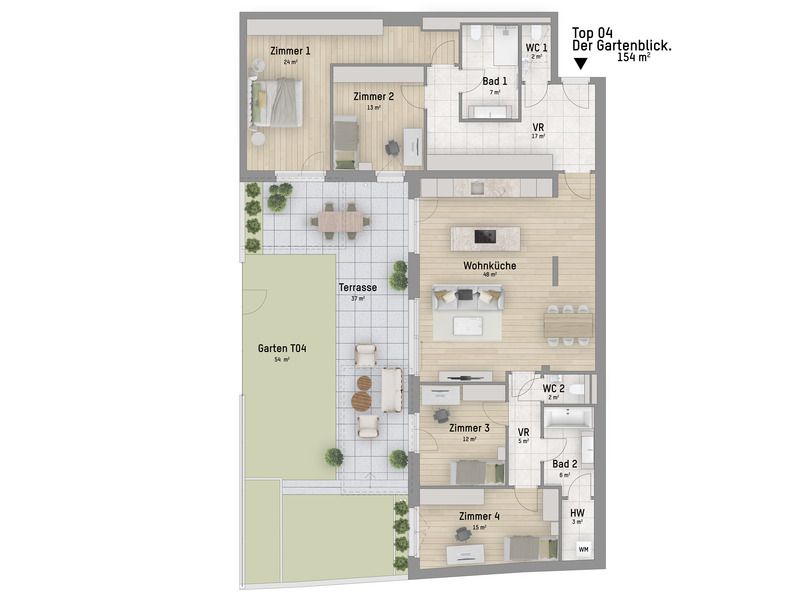 1220, Wagramer Straße, Beim Donau Zentrum, U1 und Alte Donau, 5-Zimmer-Eigentumswohnung - Vista 3