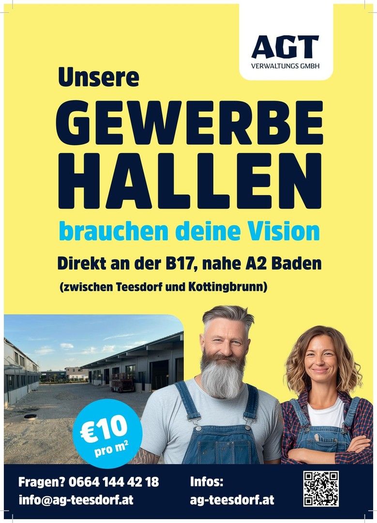Neubau Gewerbehalle Teesdorf B17 - 154 bis 399 m² - Fussbodenheizung - sofort beziehbar - Ansicht 5