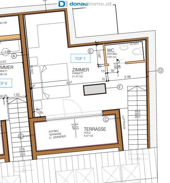 FÜR ANLEGER: 2-Zimmer-Dachgeschoßmaisonette in ruhiger Top Lage mit West-Balkon und Lift - zentrumsnah DG Top 7