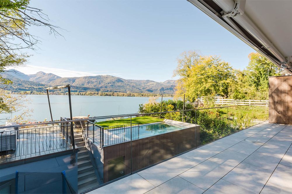 UNIQUE LAKE VIEW! Gartenmaisonette mit eigenem Pool und privatem Steg in St. Wolfgang