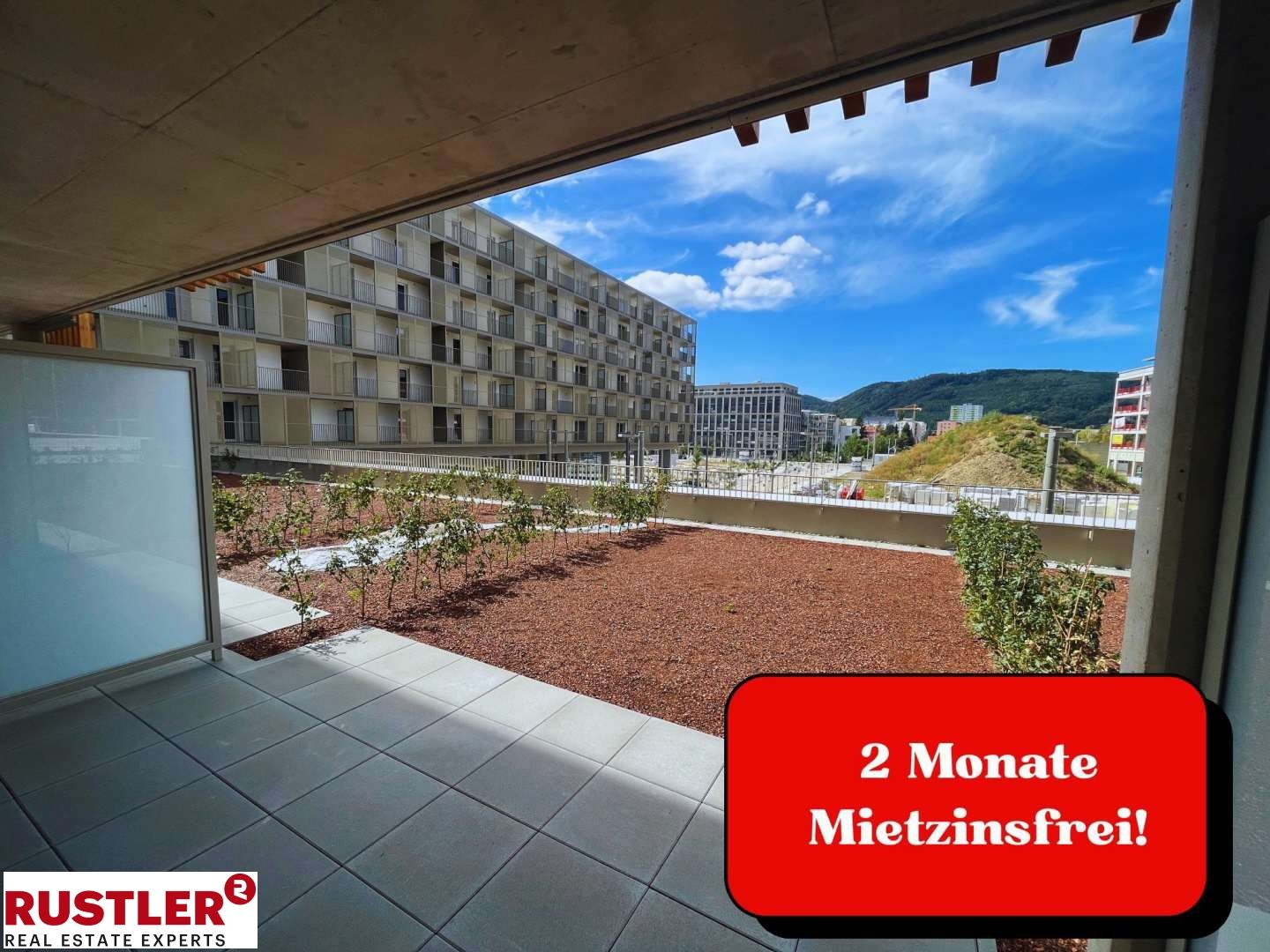 2 MONATE MIETZINSFREI!! - Moderne 2-Zimmer-Gartenwohnung mit Blick ins Grüne