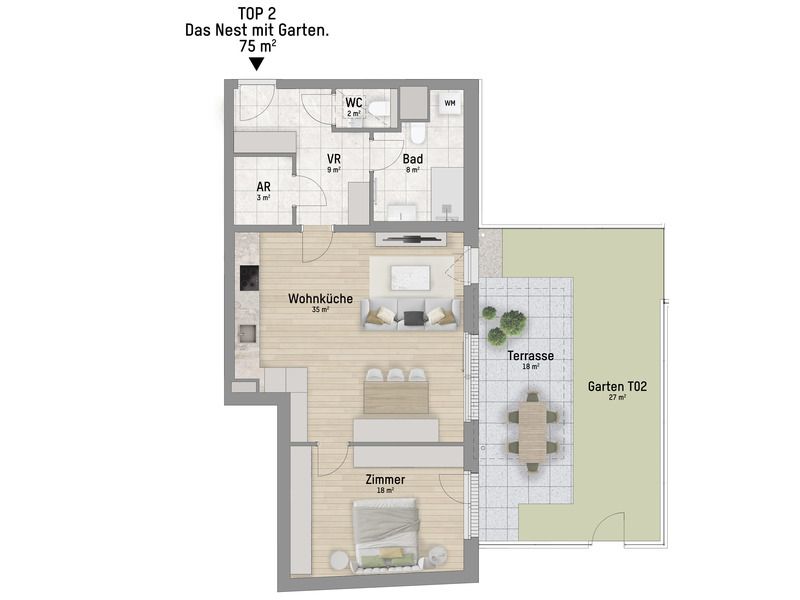 Wohnung – Wien, Kaisermühlen - Ansicht 3