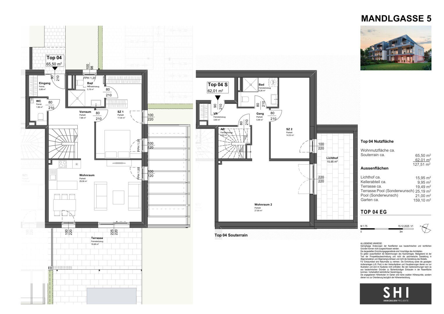 MANDLGASSE 5, TOP 04: Premium 4-Zimmer-Gartenmaisonette mit 159 m² Gartenparadies - Ansicht 2