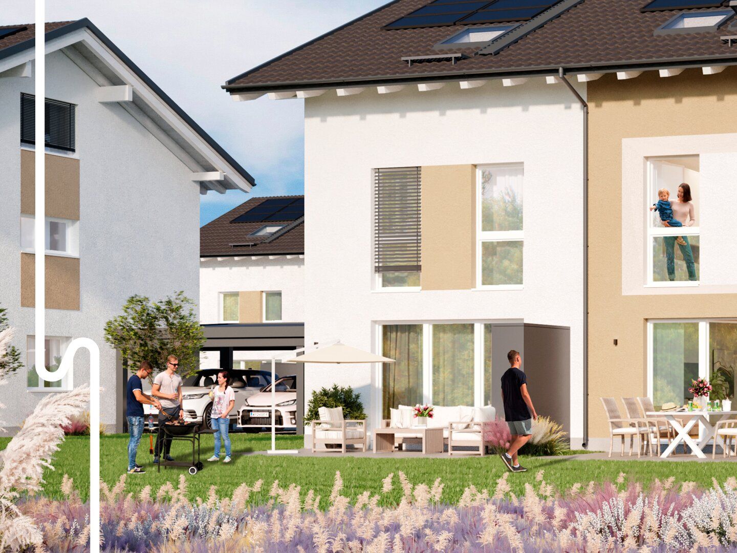LEBENSFREUDE REIHENHAUS - Carport & Garten im Salzburger Flachgau