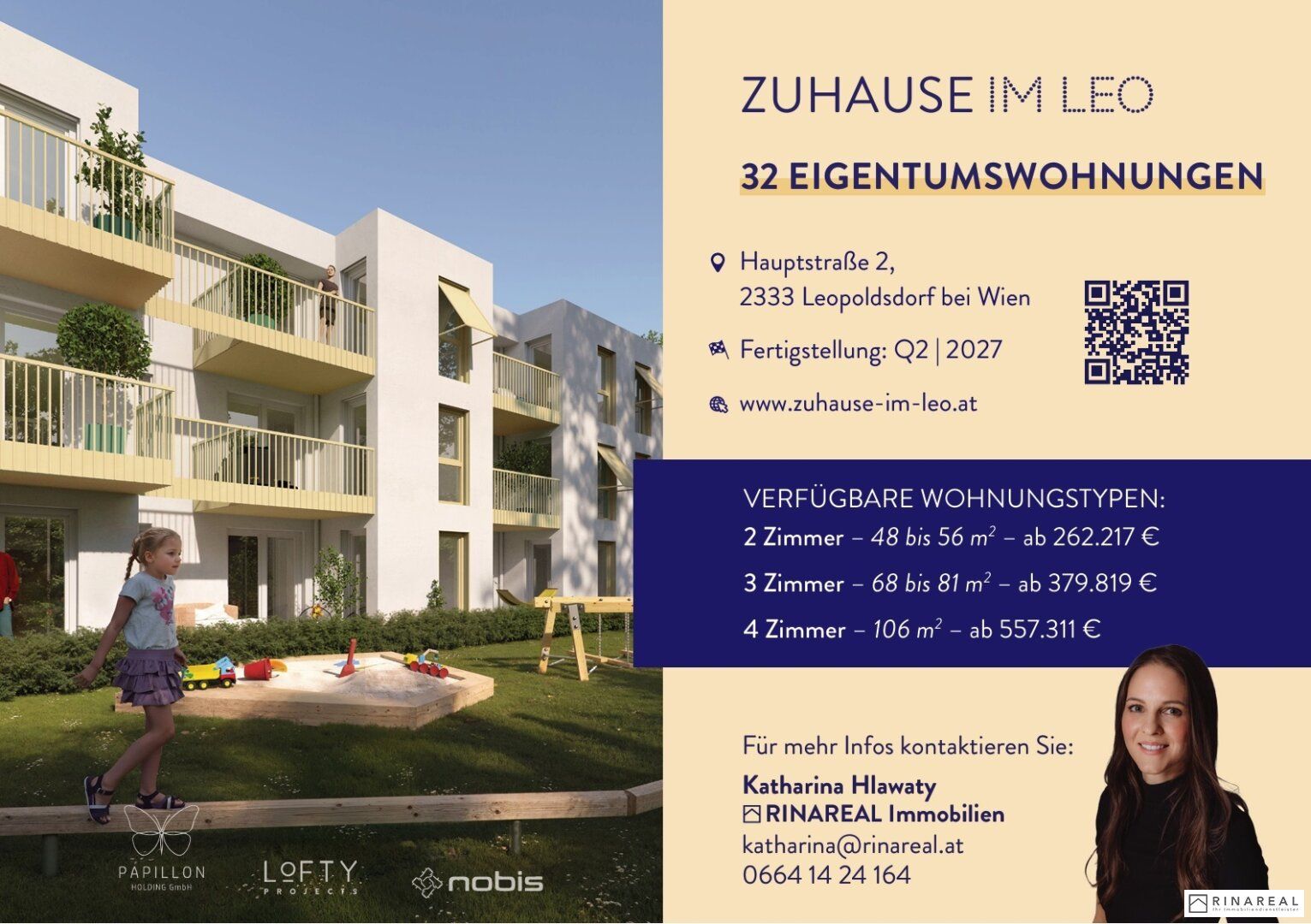 FÜR ANLEGER // Zuhause IM LEO | Tolle 2 Zimmer Wohnung | Garten & Terrasse | Tiefgarage im Gebäude | Hauptstraße | Frühjahr 2027 - Top 6