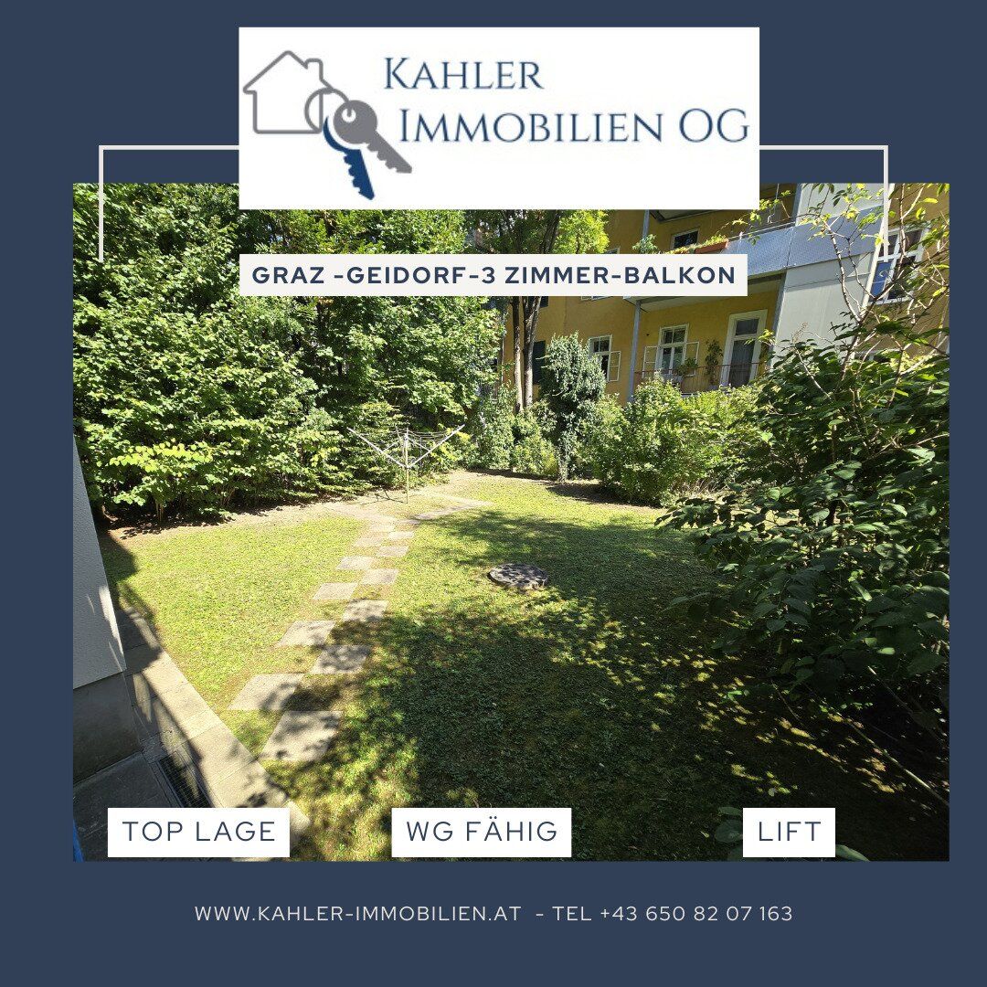 Graz - Geidorf - Univiertel - Tolle 3 Zimmerwohnung - WG geeignet - provisionsfrei - Balkon
