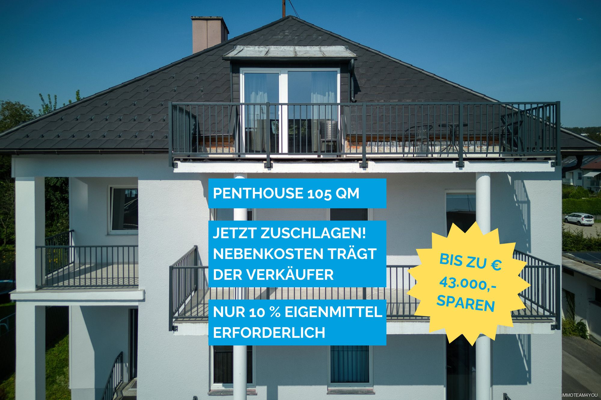 Leistbares Penthouse. Garage und Stellplatz inklusive. Nebenkosten trägt der Verkäufer.