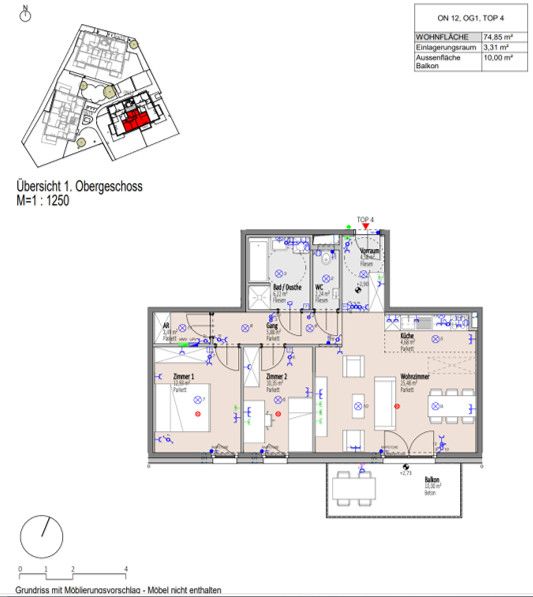 3-Zimmer-Südbalkon-Wohnung für Sonnenhungrige - Erstbezug - Provisionsfrei