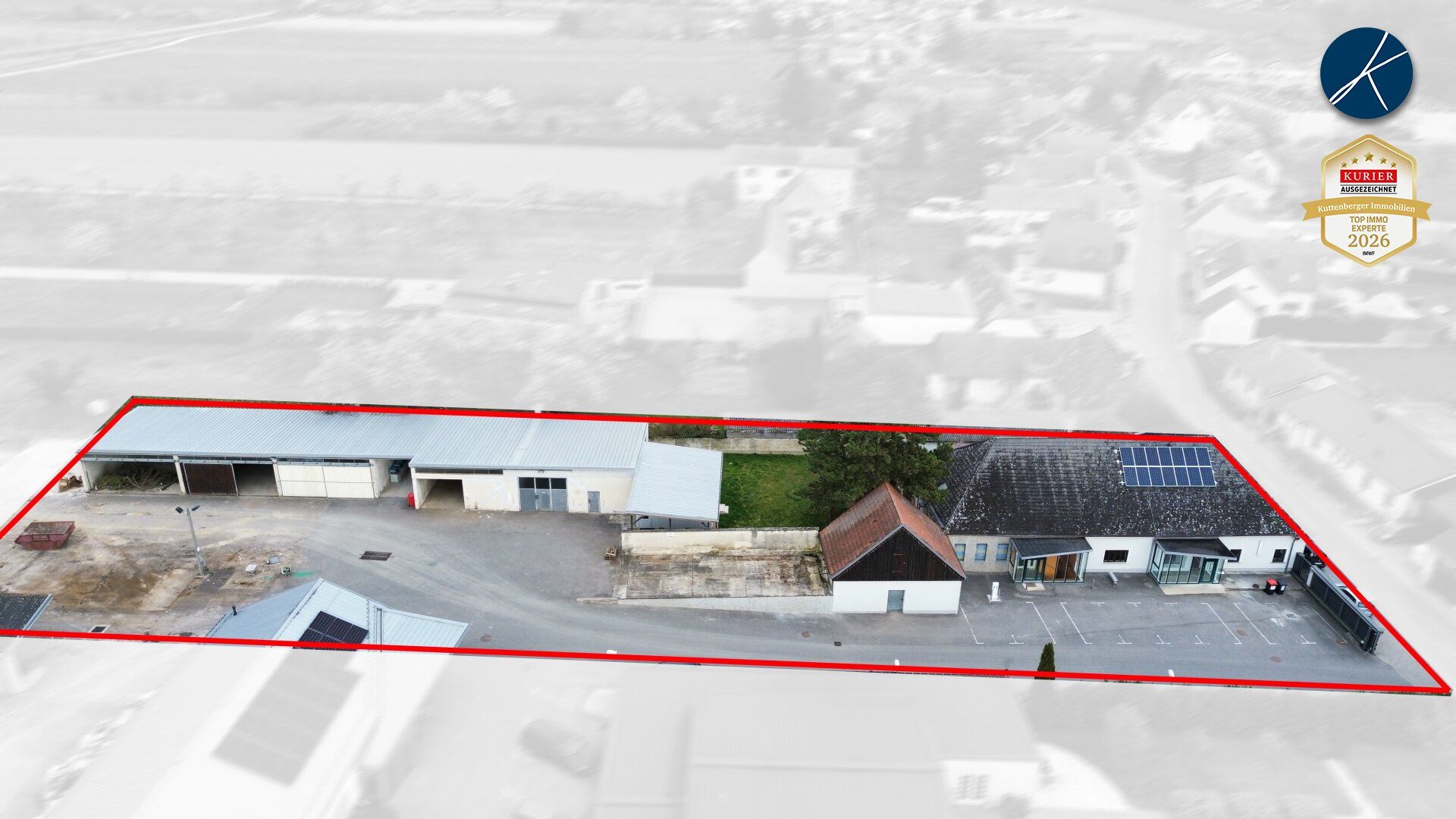 Firmensitz / Betriebsobjekt mit 320m² Büros, 400m² Hallen/Garagen & 750m² Lagerplatz - Ansicht 2