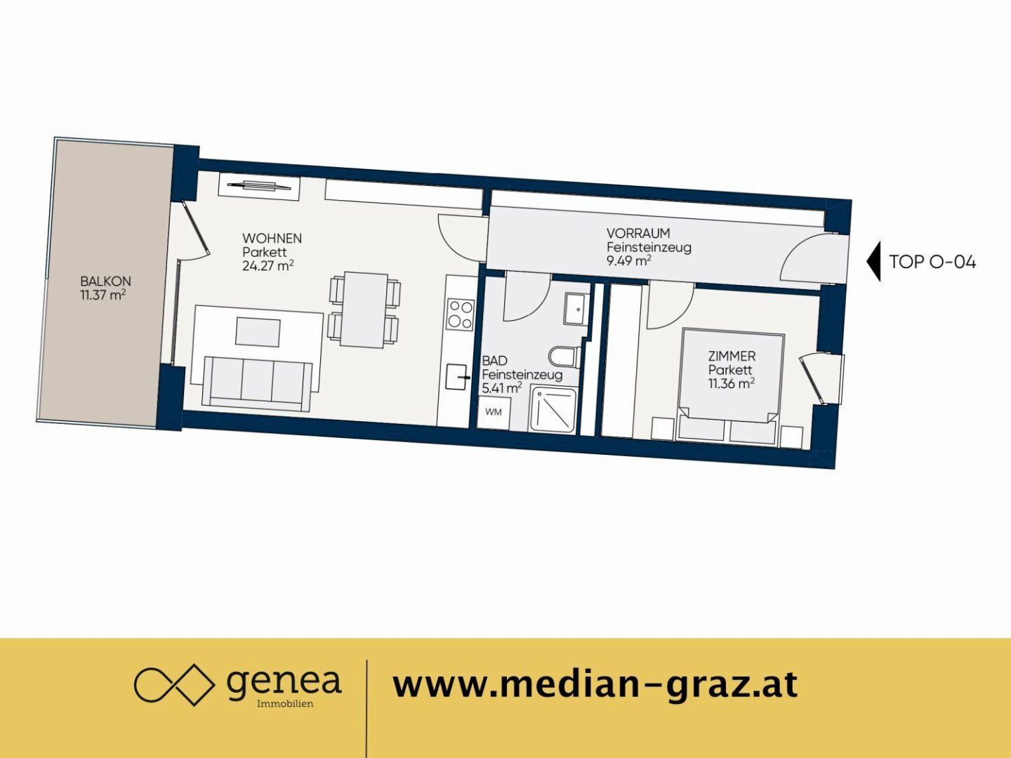Wohnung – Graz, Smart City Mitte, Lend - Ansicht 2