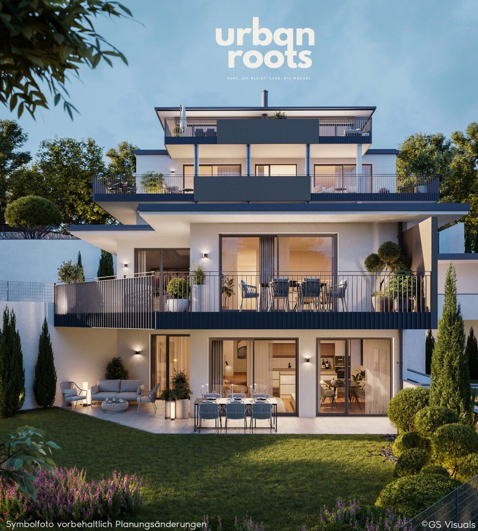 URBAN ROOTS am Kreuzbergl - 4-Zimmer-Eckwohnung mit Südwestterrasse, Masterbedroom & Zweitbadezimmer. Stimmungsvolle Fernsicht.