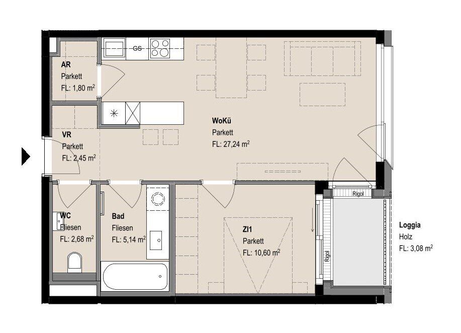 Erstbezug in der Apollogasse18: perfekte Kleinwohnung nahe Westbahnhof ab Q1/25 - jetzt vormerken!