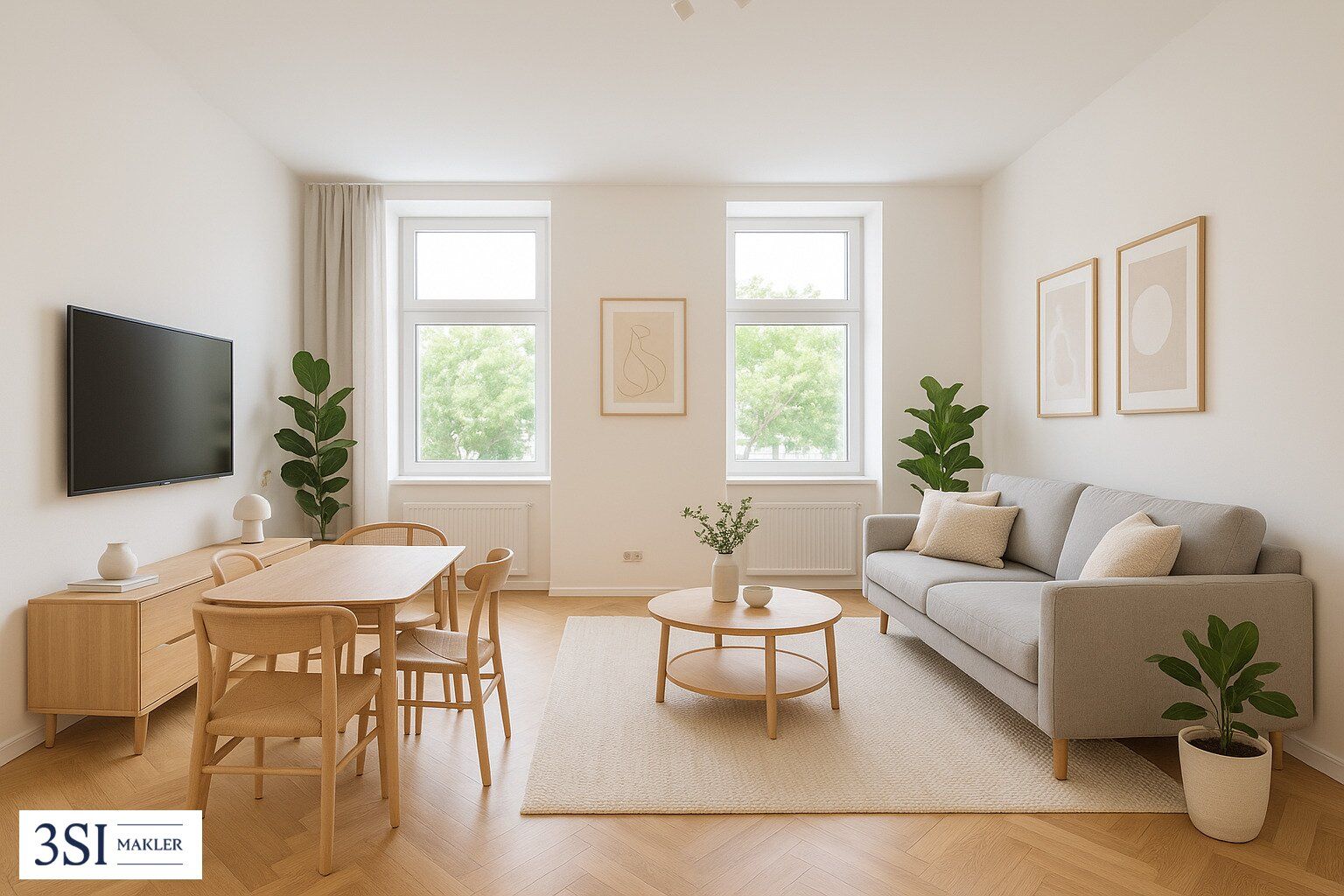 Elegante 3-Zimmer-Wohnung mit Parkblick - Erstbezug im revitalisierten Altbau