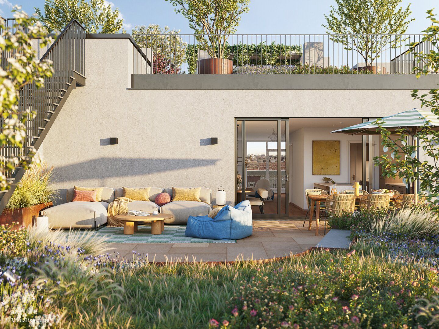 PENTHOUSE ÜBER GESAMTE GESCHOßEBENE PLUS DACHTERRASSENEBENE