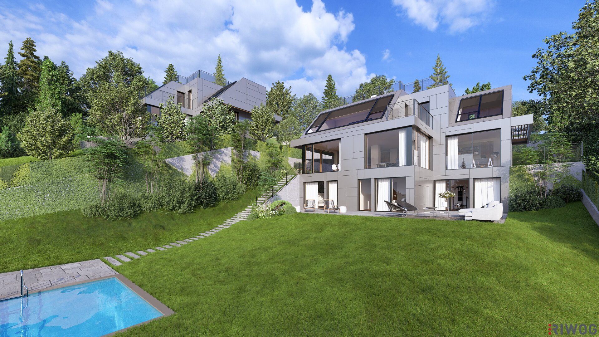 Baubewilligte Villa mit viel Platz in Grünruhelage - Ansicht 2