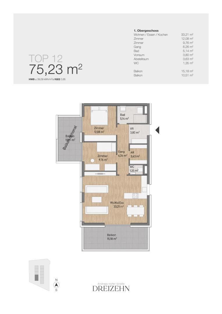 Jungfamilien- & Pärchenhit in Eggenberg | Wohnprojekt DREIZEHN | Ruhig - hochwertig - modern!