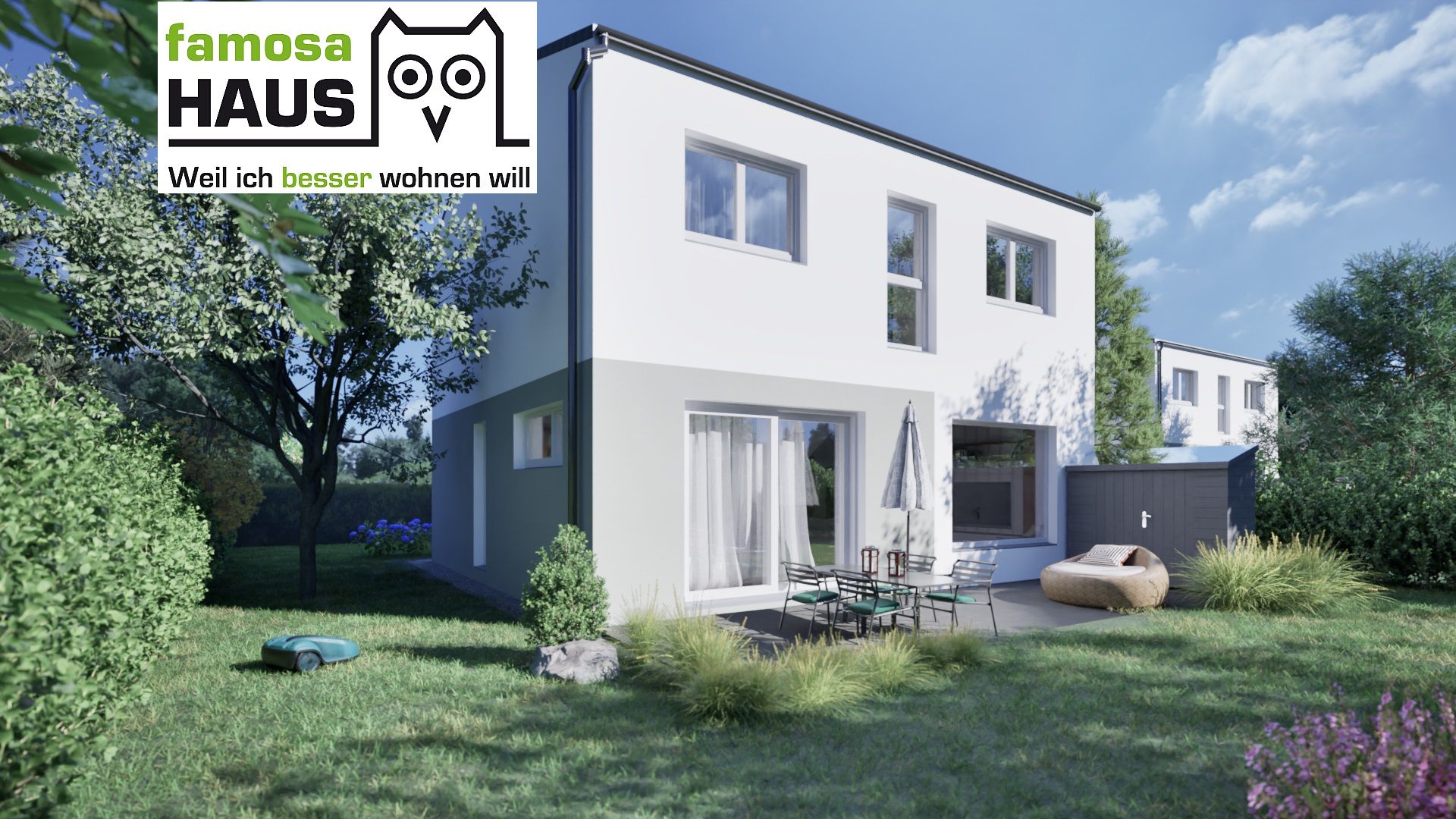 NEU: ARIOSO Einzelhaus mit 124m² Wohnfläche, 23m² Terrasse, Photovoltaik, Eigengarten und 2 Carports