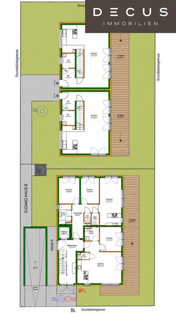 Wohnbauprojekt in Wien-Donaustadt - neun Wohnungen, zwei Doppelhaushälften und Tiefgarage - Ansicht 2