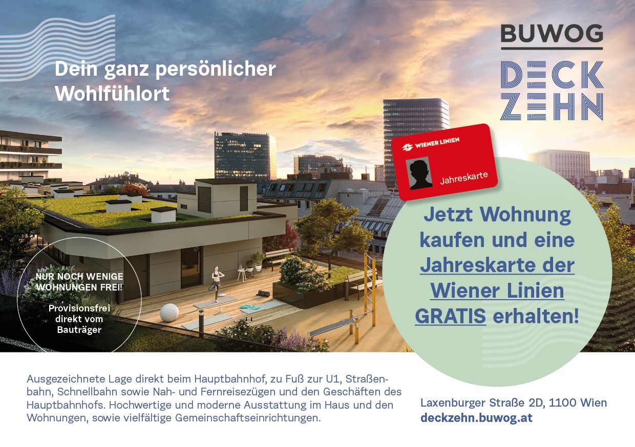 GRATIS Jahreskarte der Wiener Linien - Neubau Erstbezug, kühl mit Freiflächen