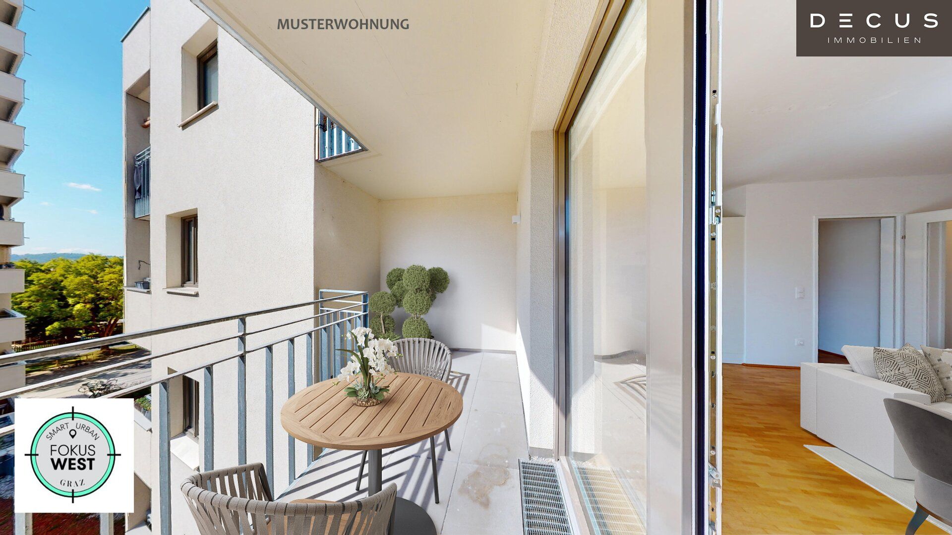 | 2 ZIMMER | WOHNUNG IM 6. OG | BALKON | FOKUS WEST