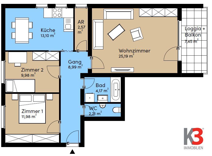K3 - Sonnige Ruhelage - Anthering! Schöne 3-Zimmerwohnung inklusive eigenem Parkplatz vor dem Haus!