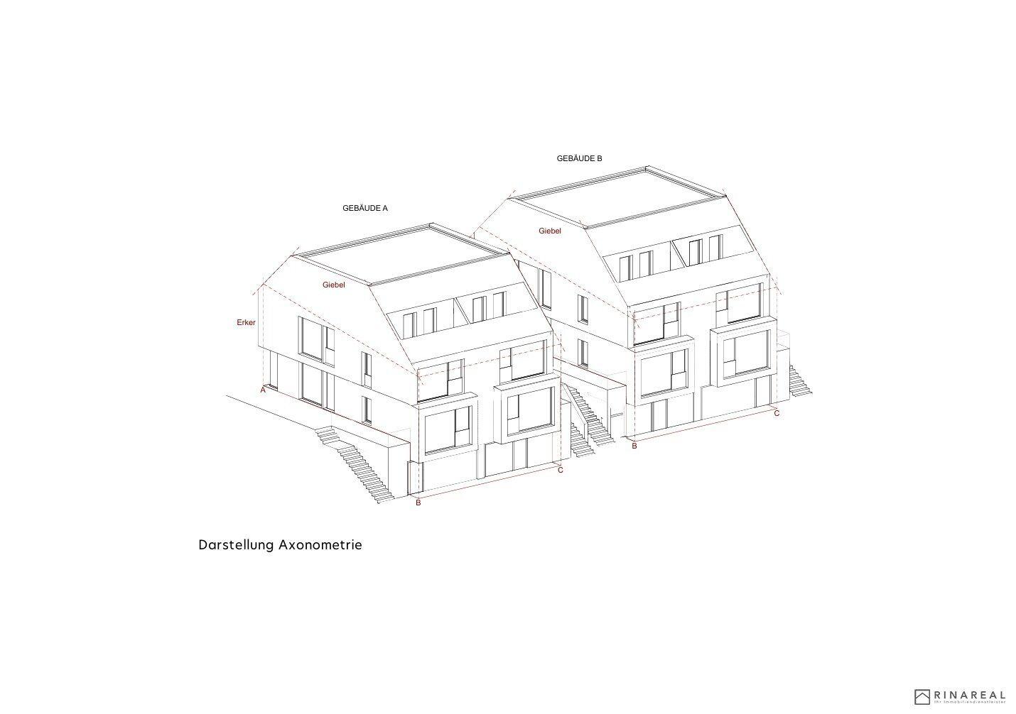 BAUBEWILLIGTER BAUGRUND | 2 Exklusive Doppelhäuser - 4 Einheiten | WNF ges. 655 m² | Hainbachgasse - Ansicht 5