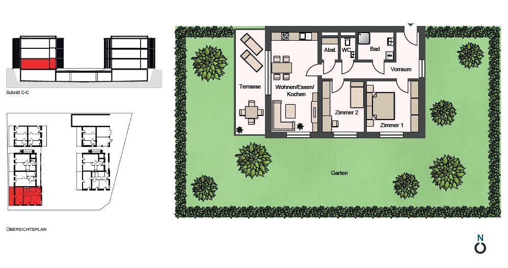 Geräumige 3-Zimmerwohnung FÜR ANLEGER | großer Garten, Terrasse und Küche! | vermietet - Ansicht 2