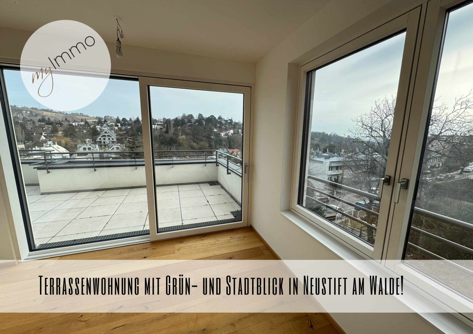Terrassenwohnung mit Grün- und Stadtblick in Neustift am Walde!