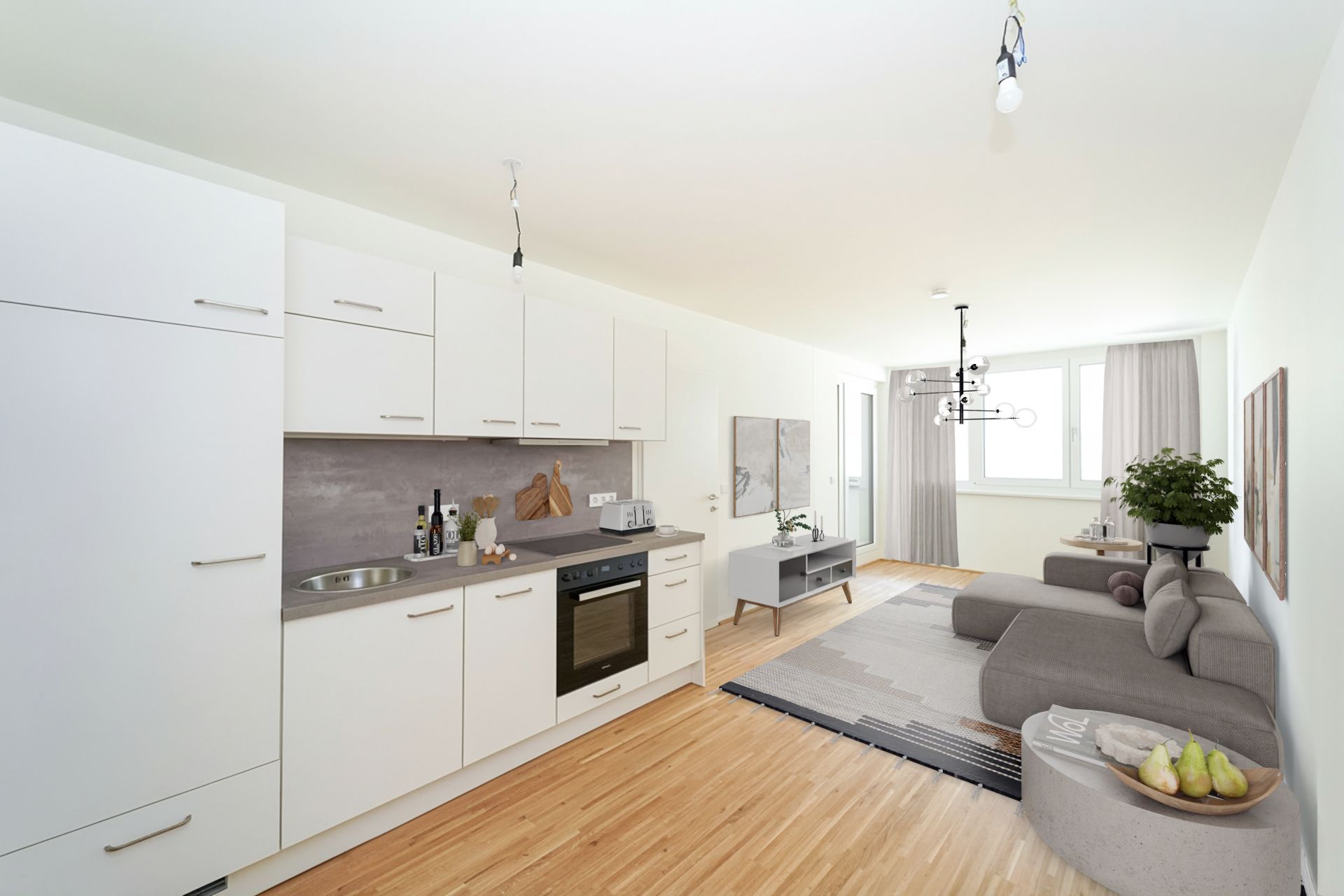 Erstbezug - Sonnige 2-Zimmer-Wohnung mit Loggia - zu mieten in 1020 Wien