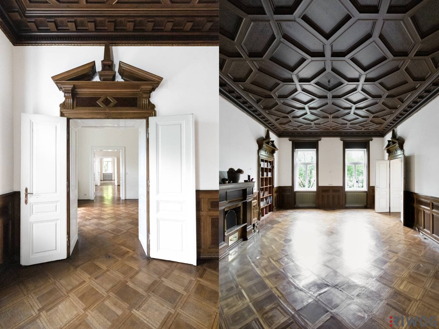 Herrschaftliche Wohnung in Villa mit Wientalblick | über 440m² Garten & möglicher Infinity Pool | ca. 4,40m Raumhöhe | Parkplatz | sanierungsbedürftig | U-Bahnnähe