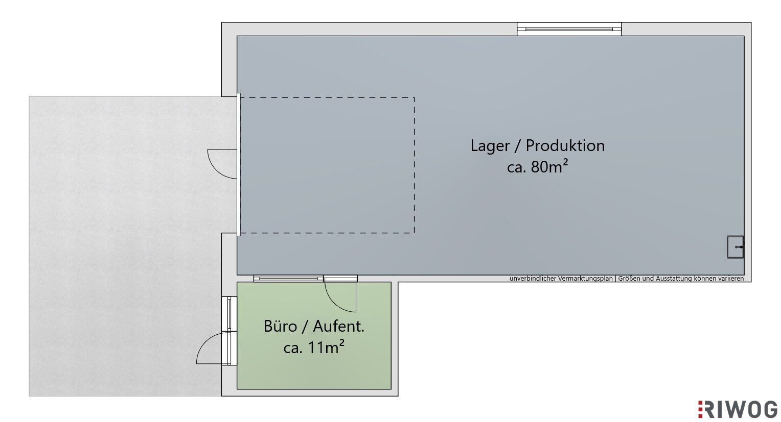 Ebenerdige Halle | modernes, repräsentatives Gelände | nutzbar als Werkstatt, Lager oder Büro | beheizt & mit Wasseranschluss - Ansicht 5