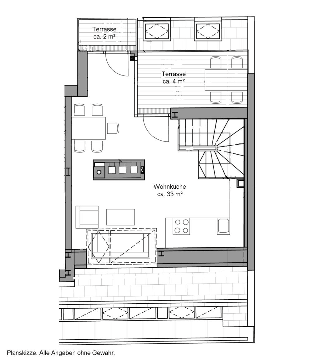Privat Terassen-Maisonette mit Grünblick