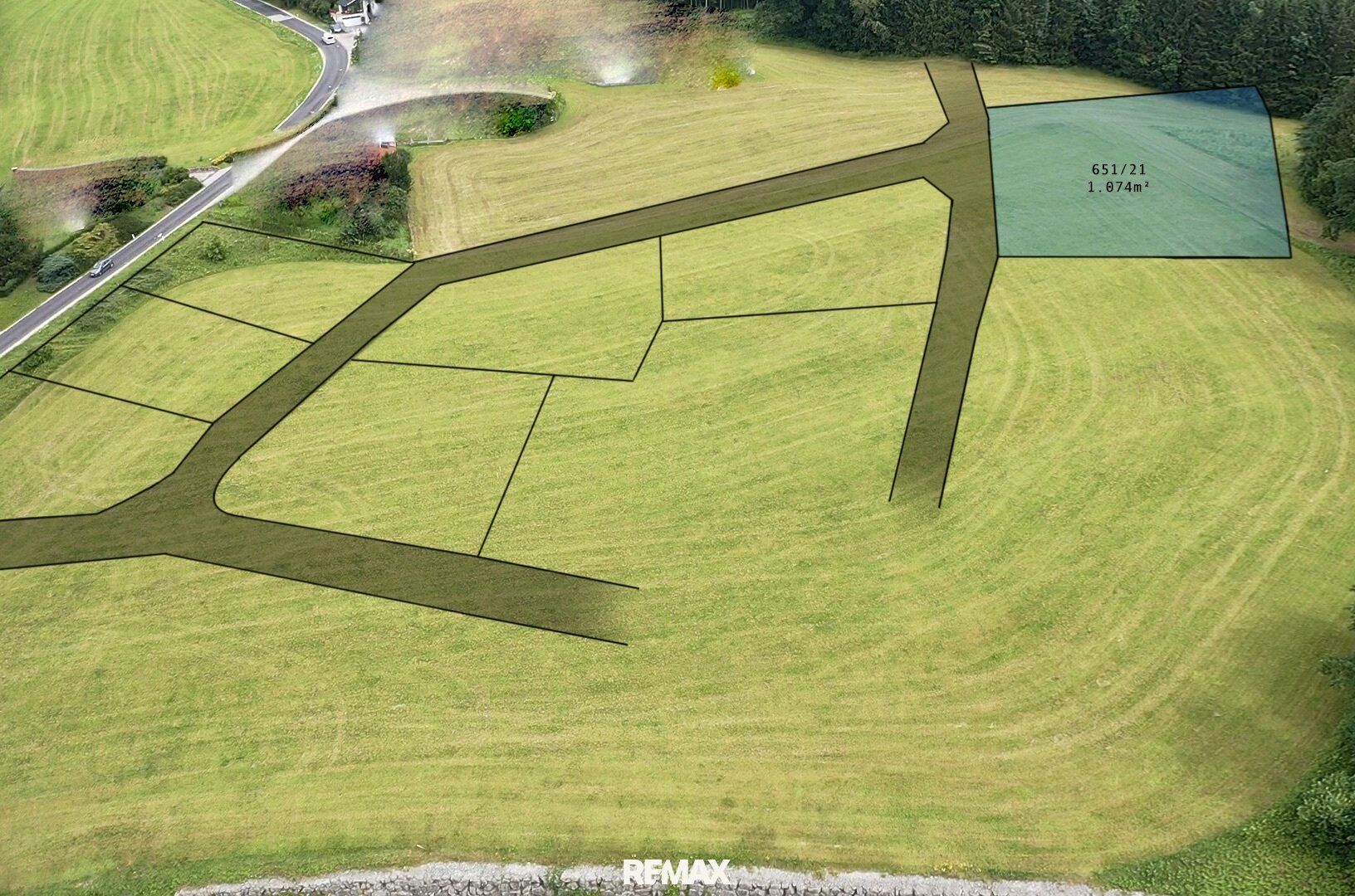 Voll erschlossener 1.074 m² Baugrund mit traumhaftem Ausblick in ruhiger & grüner Lage! - Ansicht 2