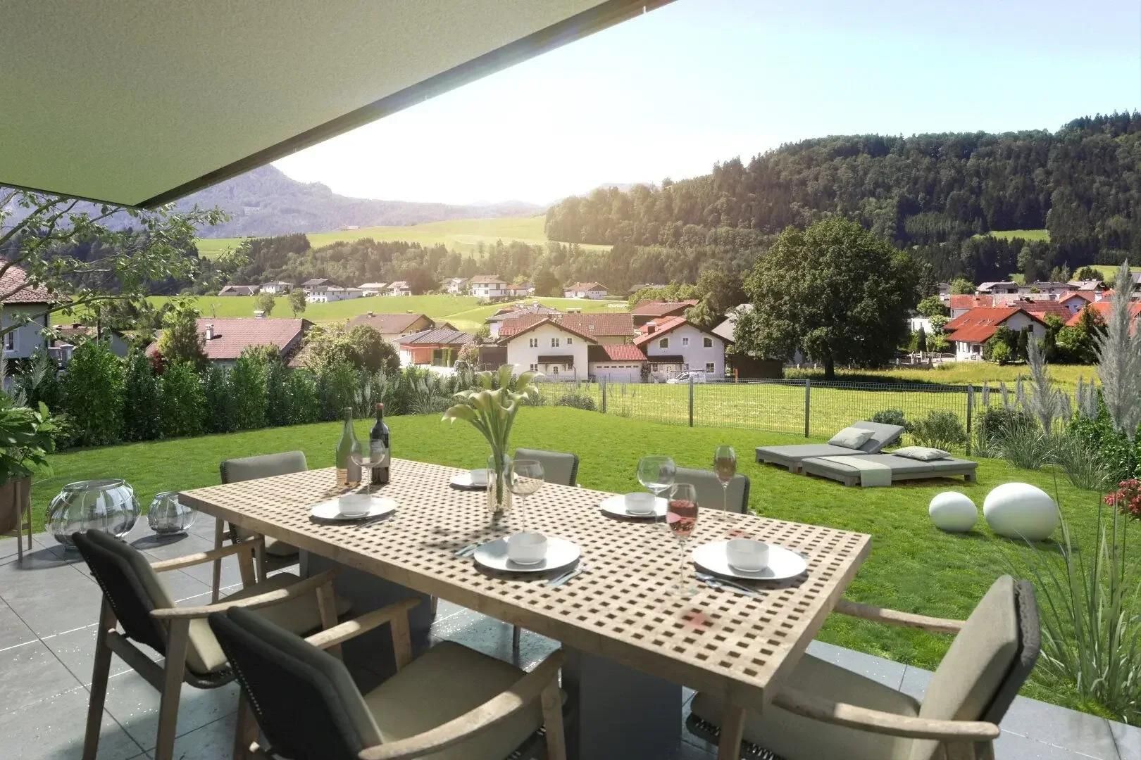 BAUSTART ERFOLGT-PROVISIONSFREI! Mondsee - 2 Zimmer-Wohnung mit Garten, Terrasse und Top-Lage - BAURECHTOBJEKT