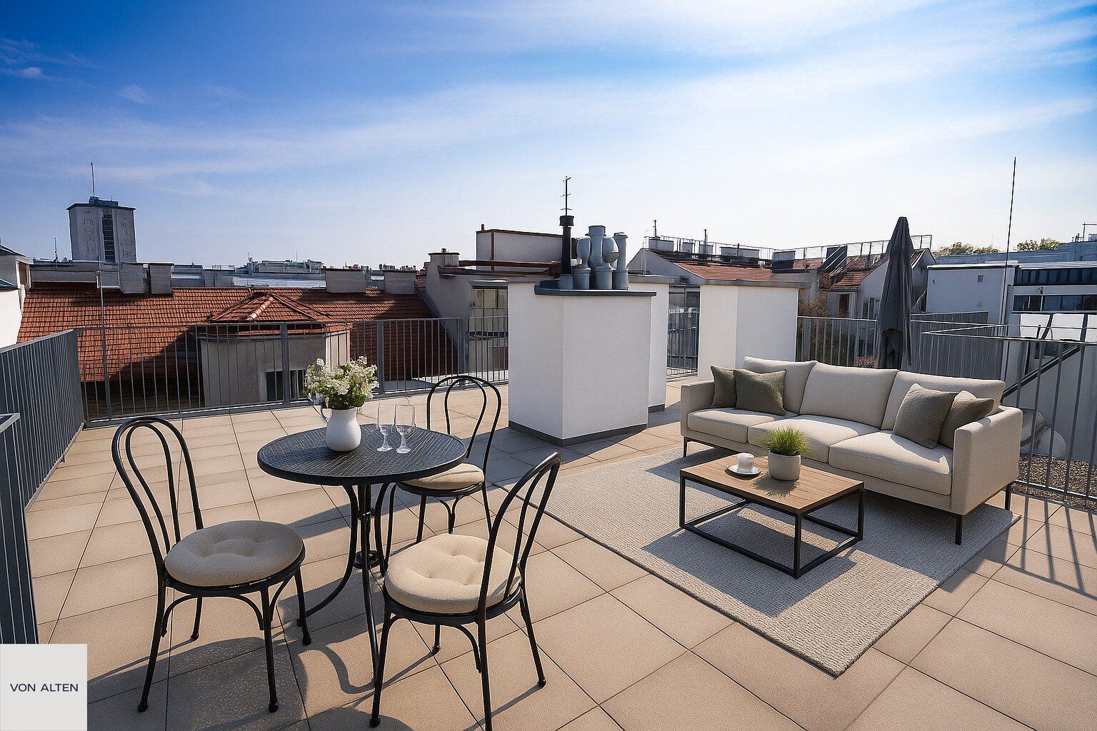 Erstbezugs-Dachgeschosswohnung auf einer Ebene mit großzügiger Terrasse, Privatlift & eigenem Zugang