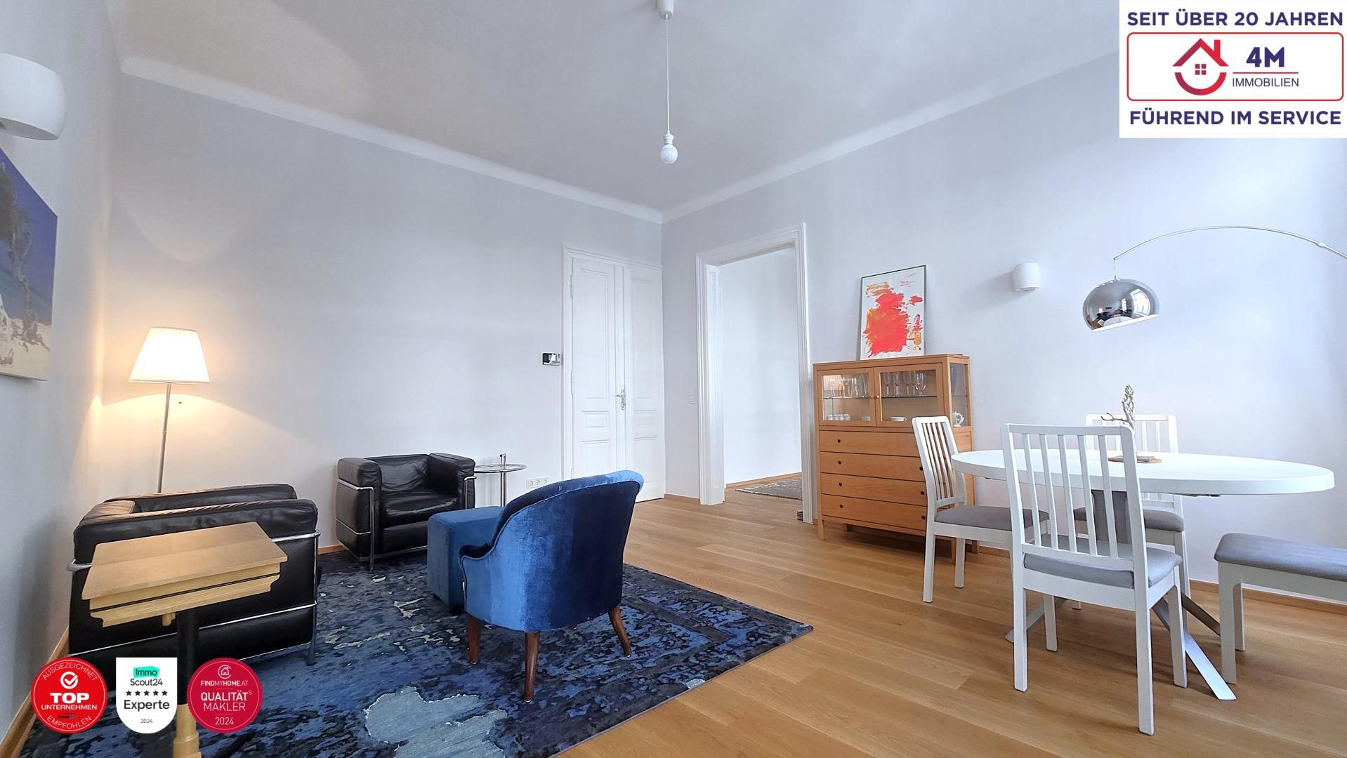 Top-sanierte, helle 2-Zimmer-Altbauwohnung im Herzen des 8. Bezirks