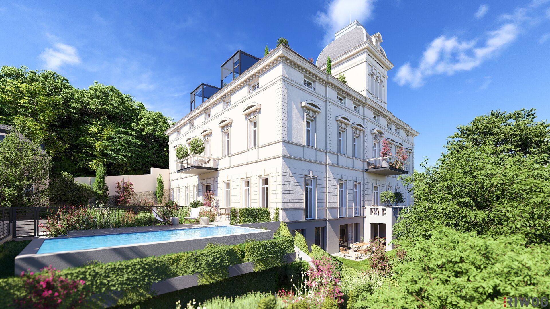 Herrschaftliche Wohnung in historischer Villa | über 440m² Garten & möglicher Infinity Pool | ca. 4,40 m Raumhöhe | sanierungsbedürftig | U-Bahnnähe