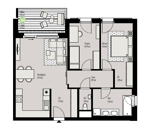 3-Zimmer Wohnung mit Loggia - Strebersdorf Bisamberbblick