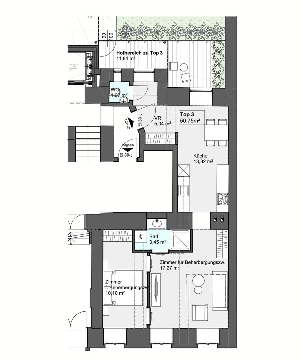 Apartment mit Widmung zur Kurzzeitvermietung direkt bei Wien Mitte - Ansicht 5