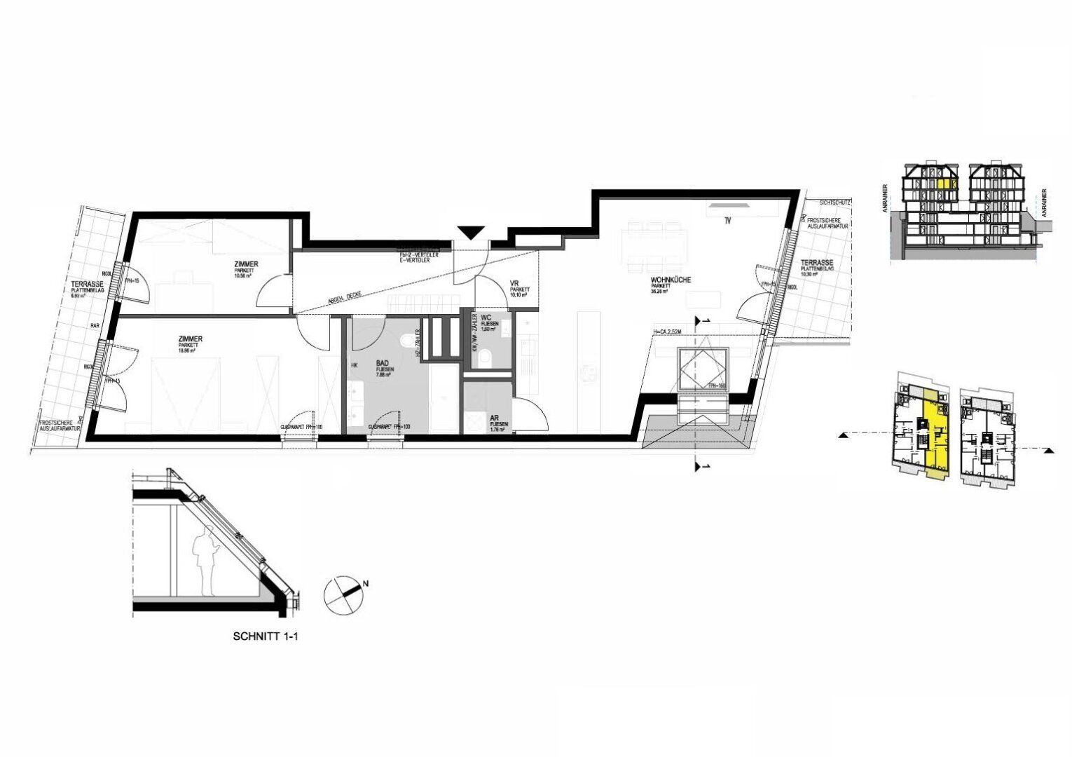 Erstbezug! Großzügige 3-Zimmer-Wohnung mit 2 Terrassen inkl. Stellplatz zu vermieten!