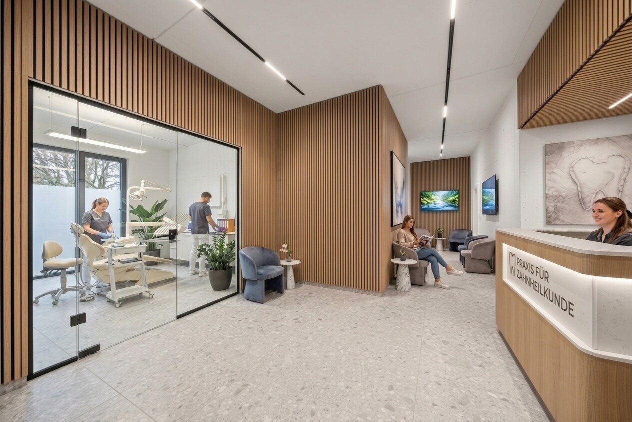 Moderne Praxisräume in einem Mehrgenerationenhaus mit Concierge-Service