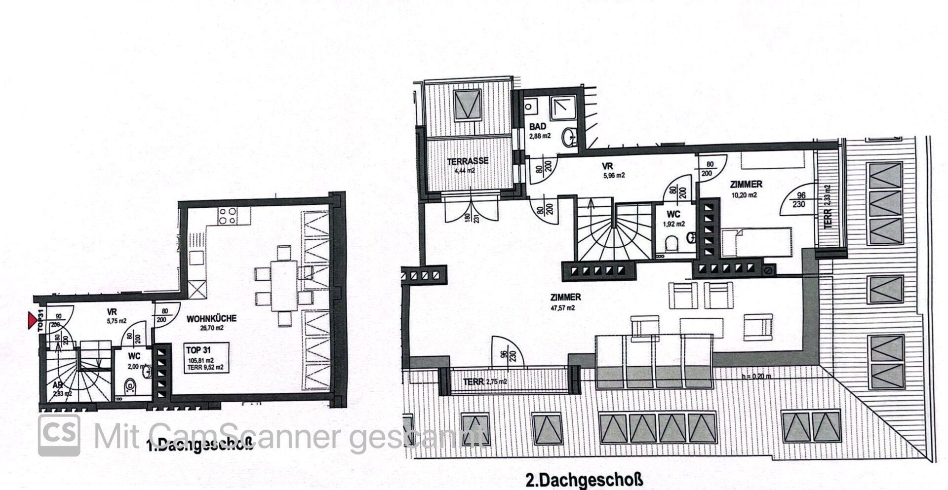 ERSTBEZUG! Traumhafte Maisonette Dachgeschosswohnung mit drei Terrassen!