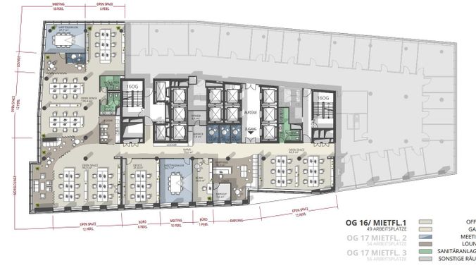 IZD Tower 16.OG bezugsfertig 49 Arbeitsplätze
