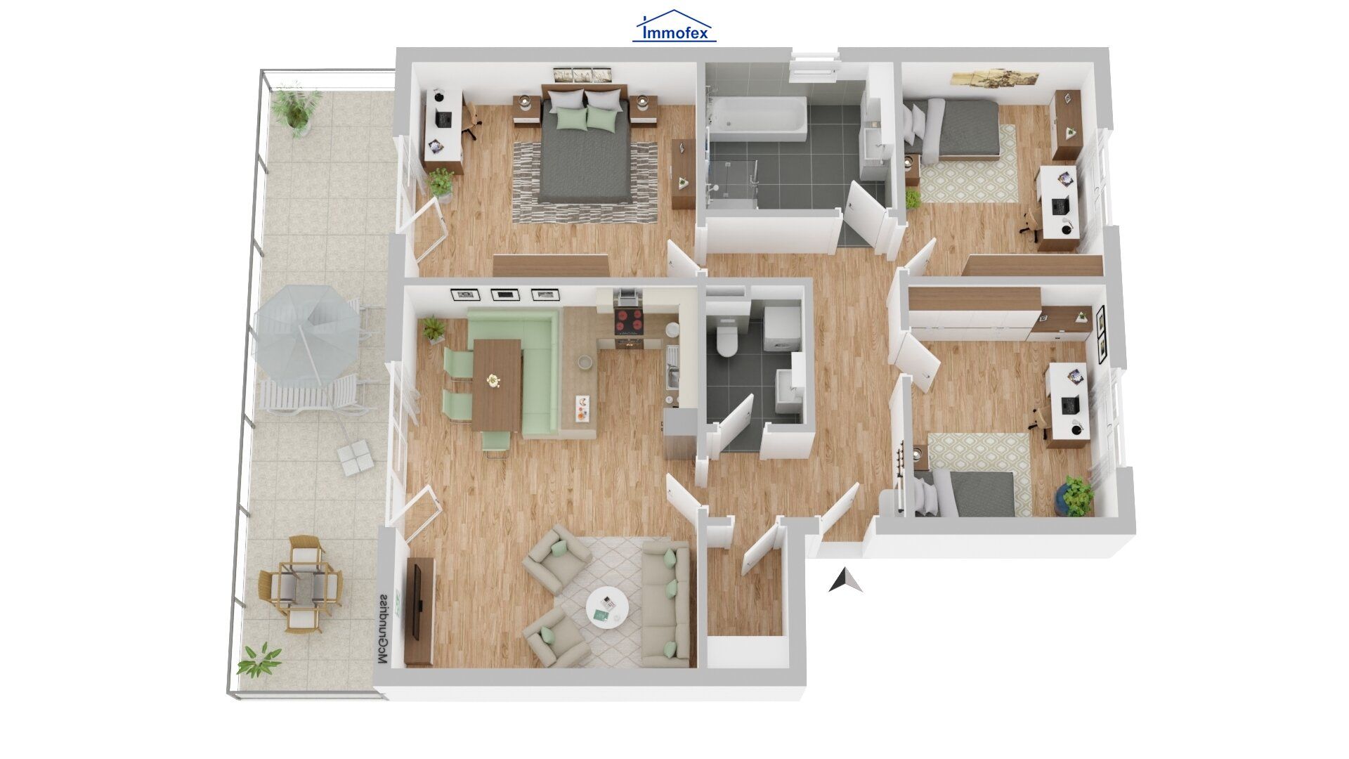Neuwertige, sonnige Penthousewohnung in Ruhelage