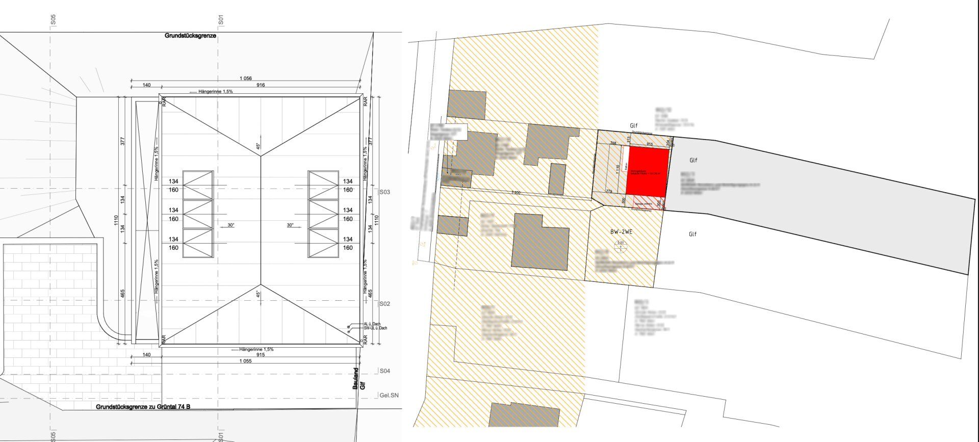 Großes Grundstück | 3 Bauplätze | Altbestand | Baubewilligte Pläne - Ansicht 5